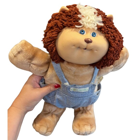 Vintage Cabbage Patch Kids Koosas Pet Cat Lion Blue Eyes Dimples 1983 Outfit - Picture 2 of 7